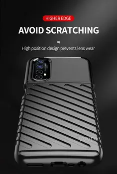 Mados atsparus smūgiams silikoninis telefono dangtelis KOLEGA Realme 7 atveju 7 Pro guminę apsaugą apsauginiai galinio dangtelio Realme 7 Pro Fundas