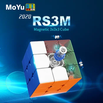 Magija Galvosūkį kubo MoYu RS3M 2020 MANO RS3 M 3x3x3 3x3 profesionalus magnetinis kubo twisty žaislai, dėlionės žaidimas