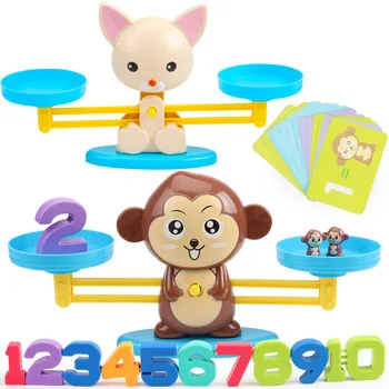 Matematikos Rungtynės Žaidimo Lentos Žaislai Monkey Katė Rungtynės Pusiausvyros Skalės Skaičius Pusiausvyrą Žaidimas Vaikams Švietimo Žaislas Sužinoti, pridėti ir atimti