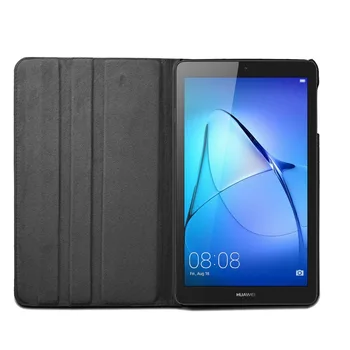 MediaPad T3 7 Wifi BG2-W09 360 Sukimosi Apversti PU Odos Atveju Huawei MediaPad T3 7 BG2-W09 Tablet Padengti Stendo Smart Funda