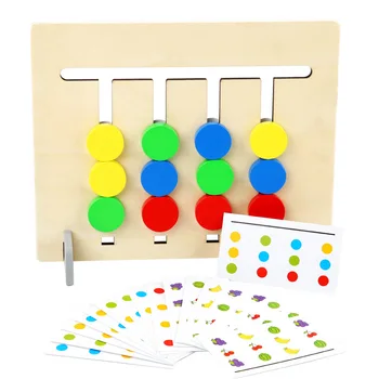 Mediniai Montessori Žaislas Keturių Spalvų/ Vaisių Dvipusis Atitikimo Žaidimas Loginiu Mąstymu Mokymo Vaikams mokomieji Žaislai Vaikams