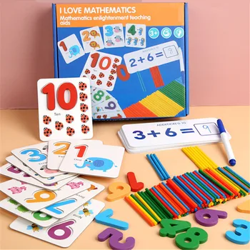 Mediniai mokymosi žaislai žodžio rašybos, matematikos nušvitimą skaičiaus apskaičiavimo raidžių pažinimo ugdymo mokymo priemonių vaikams