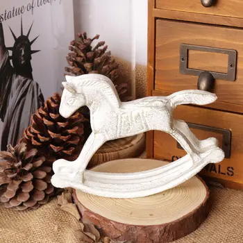 Medinis Arklys Derliaus Kaimiškas Namų Dekoro Medžio Apdaila Maison Kambario Aksesuarai Statula Modelis Shabby Szyk