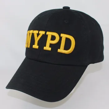 Medvilnės 3D Siuvinėjimo NYPD Hip-Hop Street Snapback Skrybėlę Moterų Unisex Aukščio Metalinė Sagtis Juoda Kieta medžiaga, Beisbolo kepuraitę Vyrai