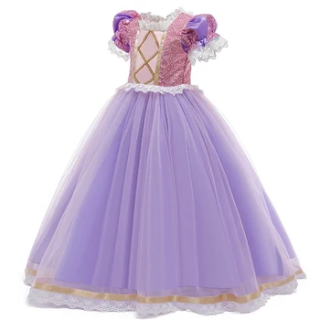 Merginos Princesė Rapunzel Suknelė Vasaros Suknelės Kūdikiams, Mergaitėms Stora Suknelė Naujųjų Metų Karnavalas Kostiumas Gimtadienio Suknelė Mergaitėms