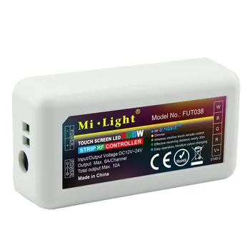 Mi.šviesos RGBW LED Valdiklis 12/24V FUT038+2.4 G, 4-Zona Belaidžio RD ryšio Jutiklinis Nuotolinio FUT096 Už RGBWW RGBW Led Juostelės LED Valdiklis