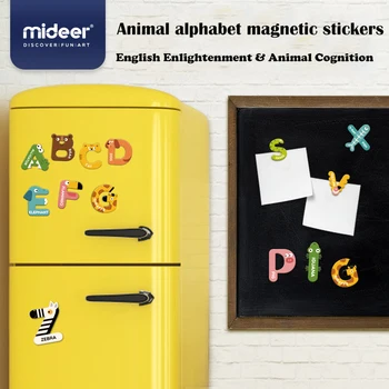 MiDeer Gyvūnų Šaldytuvas Magnetiniai Lipdukai Ikimokyklinio Ugdymo Kūdikių Anglų Kalbos Žodžių Anglų Kalbos Abėcėlę Žaislai