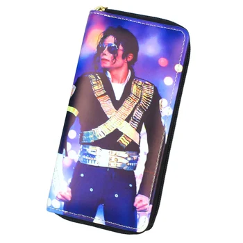 Michael Jackson Patten Moterų Piniginės Kišenės Minkštos PU Odos Monetos Rankinėje Lady Moneybags Kortelės Turėtojas Sankabos Piniginės Krepšiai Billfold