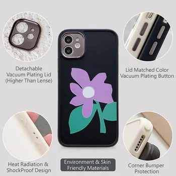 Mielas Gėlių Apkalos Telefono dėklas Skirtas iPhone 12 11 Pro Max 12Mini X XR XS Max 7 8 Plus SE 2020 Minkštos TPU Bamperis galinis Dangtelis Coque