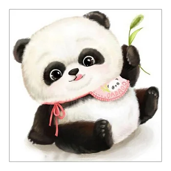 Mielas Panda Diamond Tapybos Animacinių filmų Gyvūnų Turo Visiškai Gręžimo 5D Nouveaute Mozaika, Siuvinėjimas, 