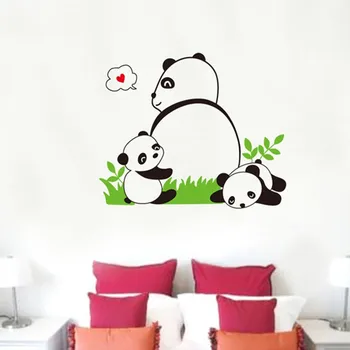Mielas panda siena lipdukas gyvenimo kambario, miegamasis fone sienų dekoravimas sienų lipdukai vaikams kambariai