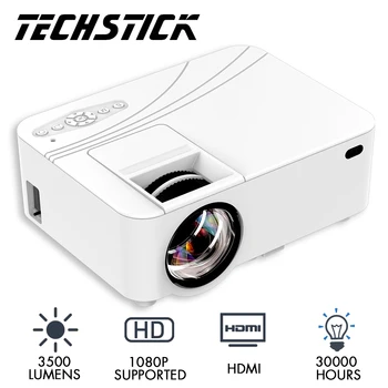 Mini LED Vaizdo Projektorių 3500 Liumenų palaiko Full HD 1080P Prisijungti prie Sinchronizuoti Telefono Ekranas Nešiojamų Namų Kino Projektorius Beamer