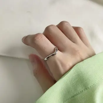 Minimalistinio 925 gryno sidabro Mielas Skanėstas Žiedai Moterims Atidaryti keičiamo dydžio Žymiklį 