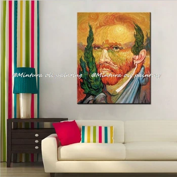 Mintura Rankomis Dažyti Žinomų Paveikslų Vincent Van Gogh autoportretą Naftos Tapyba Ant Drobės, Sienos Meno Kambarį Namų Dekoro