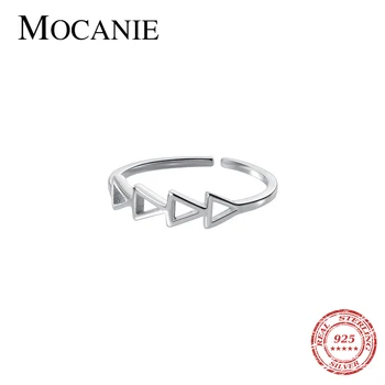 Mocanie Mados 925 Sterlingas Sidabro Kelis Stilius Geometrinės Linijos Atidarymo Žiedą dėti vieną ant kito Piršto Žiedą, Moterims Mergina Fine Jewelry