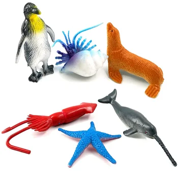 Modeliavimo mažo Dydžio, Sea Life gyvūnų Modelius, statulėlės nustatyti Žaislai PVC Žuvų, Banginių, Ryklių, Žuvų, Vėžlių, Delfinų Pingvinai Žaislai, Dovanos