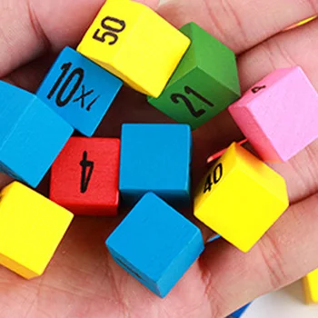 Montessori Žaislai 10x10cm Medinių Blokų Skaičius 99 Daugybos Lentelė Matematikos Mokymo priemonių Švietimo Žaislas Ankstyvo Mokymosi Vaikams