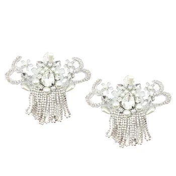 Moterų Kristalų Gėlių Perlai Batų Įrašus Sagtys Batų Apdaila Žavesio 1 Pora kristalų, perlų, batų pakabukai aplikacijos