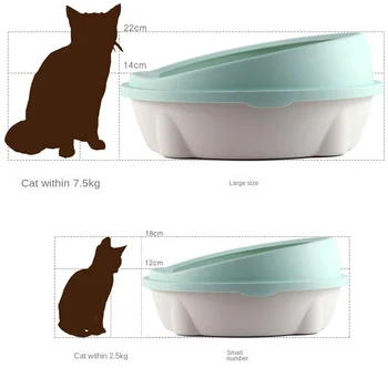 Mute kačių tualeto naujų naminių kačių tualeto anti-plyšimas tualetas, didelis kačių kraikas vietos
