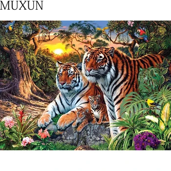Muxun 5D Diamond Mozaikos Gyvūnų kvadratiniu / Turas 