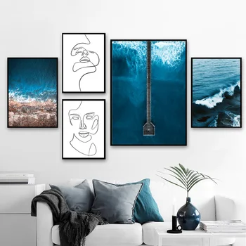 Mėlynos Jūros Tilto Koralų piešinys Citatos Sienos Meno Tapybos Drobės Šiaurės Plakatai Ir Spausdina Sienos Nuotraukas Gyvenimo Kambario Dekoro