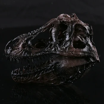 NAUJAS-13cm Dinozauro Tyrannosaurus Kaukolė Dervos Iškastinio Modelis Kolekcionuojamų Namų Juoda Namų Puošybos Amatus