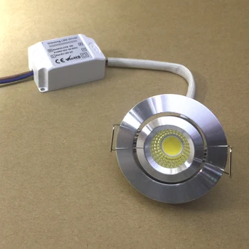 NAUJAS Pritemdomi LED Žemyn Šviesos Mini Įleidžiamas LED Prožektorius Šiltai/šaltai Balta Naktį Šviesos Kabineto Lempos 3W Aliuminio 3 Metų Garantija