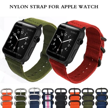 Nailono Watchband Apple Watch Band Serijos 5 4 3 2 1 Sporto Apyrankės aksesuarai 42 mm 38 mm 40mm 44mm Dirželis iwatch