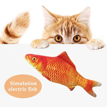 Naminių gyvūnėlių, Kačių Žaislas Elektros Katžolių Žuvų USB Įkrovimo Pinti Šuolis Žuvų Automatinė Imituojamas Realus Pliušinis Žuvų Cat Kitten Kramtyti Žaislas