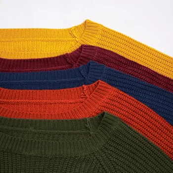 Nauja Rudens žiemos moterims megztiniai ir puloveriai korėjos stiliaus ilgomis rankovėmis atsitiktinis derliaus megztinis plonas kietas megzti džemperis džemperis