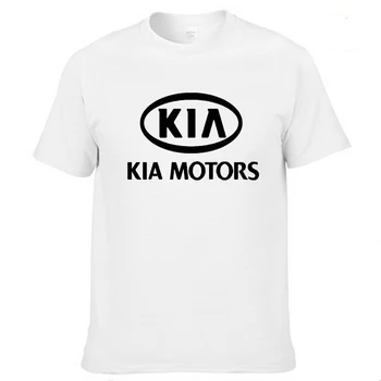 Nauja Vasaros vyriški T-Shirt KIA Automobilių Logotipu aukštos kokybės Medvilnės vientisos spalvos Atsitiktinis Trumpas rankovės O-kaklo Marškinėliai Topai