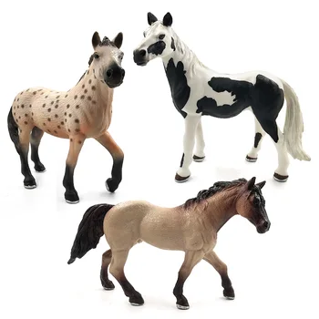 Nauja Zoo Modeliavimas Ūkio gyvūnų Plastikinių modelių kūrimo Hanoverian Laukinių Arklių statulėlės PVC žaislas sodo Veiksmų skaičiai Dovana Vaikams