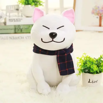 Naujas 1PC Dėvėti skara Shiba Inu šuo, pliušinis žaislas, minkšti kimštiniai šuns žaislas gera valentino dovanos draugei vaikams Kalėdų dovana