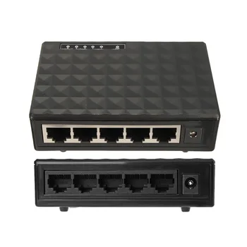 Naujas 5 Port Gigabit Switch 10/100/1000Mbps RJ45 LAN Ethernet Greitai Darbalaukio Tinklo Perjungimo Hub Perstūmimo Su ES/JAV Maitinimo Adapteris
