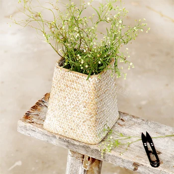 Naujas 5 Stiliaus Seagrass Gėlių Vaza, Vazonas Krepšelį Šiaudų Pintais Augalų Laikymo Puodą Sodas Sodinamoji Namų Rankų Darbo Krepšelis Dropship