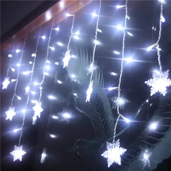 Naujas LED Snaigė Girliandą Užuolaidų Šviesos dizaino už Lango Namų Vestuves Apdailos Kalėdų žiburiai 3.5 M, Lauko, Patalpų