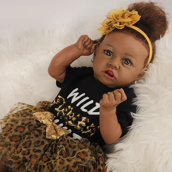 Naujas Reborn Baby Lėlės Minkštu Kūno Afrikos Amerikos Silikono Reborn Baby Lėlės Mergina Žaislai Vaikams