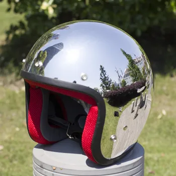 Naujas Vcoros prekės senovinių motociklų helme SILVER Chrome 