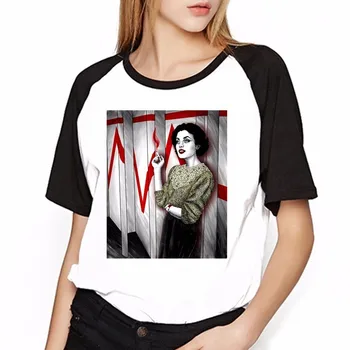 Naujausias 2018 Twin Peaks Marškinėliai Moterims Filmą Tv Marškinėliai Moteriška Marškinėliai Tumblr Rūbų, Grafinis Tees Moterų Gotikos Plius Dydis Viršūnės