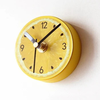 Naujų Vaisių Šaldytuvas magnetas Sieninis Laikrodis Kalkių Šiuolaikinės Virtuvės Laikrodis Žiūrėti Namų Dekoro Šaldytuvas Laikrodis Vaisių Sienos Meno Laikrodžiai Stalas bell