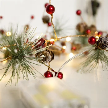 Naujųjų Metų 2m 20 LED Star Pušies Kankorėžis String Žibintai, Baterija Girlianda Kalėdinė Dekoracija Namuose Kalėdų Medžio Dekoro Navidad