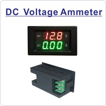 Nemokamas Pristatymas LED Digital Voltmeter Ammeter DC 0-100V 300V 600V DC Įtampa Srovės Matuoklis DC 0-999mA 3A 5A 10A 20A Amperas Metrui