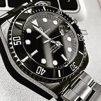 Nerūdijančio Plieno vyriški Laikrodžiai PAGANI DIZAINAS Mechaninis Laikrodis atsparus Vandeniui 100M Sporto Black Watch Top Prabangus Automatinis laikrodis