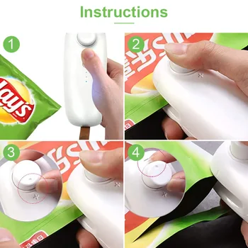 Nešiojamų Šildymo Plastikinių maišelių Sandarinimo Mašina USB Įkrovimo Nešiojamą Mini Maisto Sandarinimo Mašina Resealer Dėl Užkandžių Krepšys