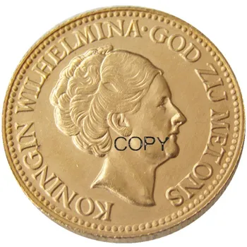 Nyderlandai, Wilhelmina I, 10 Gulden Rinkinys(1925-1933)5vnt Auksą, Sidabrą, Kopijuoti Monetas