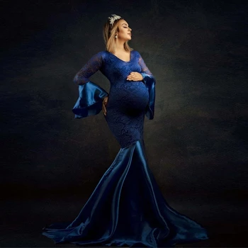 Nėriniai Motinystės Fotografija Rekvizitai Suknelės Išgalvotas Nėštumo Suknelė Elegence Ilgai Nėščioms Moterims Maxi Suknelė Drabužius Fotosesijas