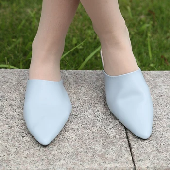 Oda Moterų Mažo Kulno, Šlepetės Mados Mulas Bateliai Smailiomis Kojų Slysta Ponios Sandalas Zapatos Mujer 2021 Zapatos De Mujer