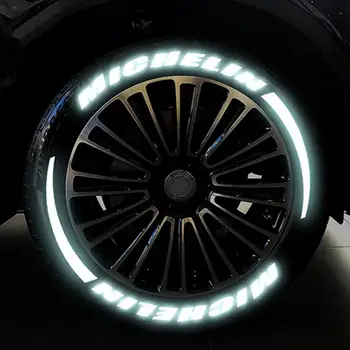 PARDAVIMO PASIDARYK pats Automobilio šviesą Atspindinčios Rato Stebulė Lipdukas Stilius Lipdukai 3D Logotipas Padangų Užrašu Rinkinys, Atspindintis PET Automobilių Padangų Etiketės Universal