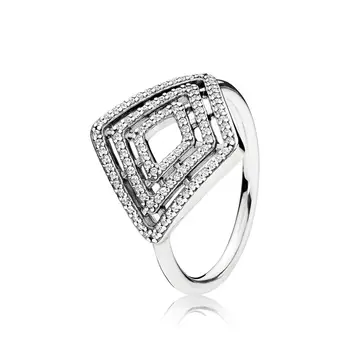 PBP JZ 10 Originalus prekių 925 sterlingas sidabro žiedas su išgraviruotu putojantis logotipas meilė širdies deimanto žiedas Akmuo moterų žiedas