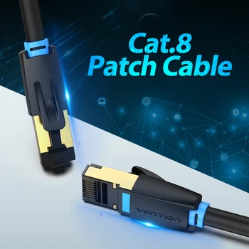 Paj Cat8 Ethernet Kabelis RJ45 SFTP Patch Kabelis Kompiuterių Tinklų Nešiojamas Maršrutizatorius, Modemas 0,5 m/1m/1.5 m/2m/3m Lan Laidus Kabelio